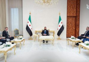 دیدار رئیس دولت موقت سوریه و گروسی در دمشق